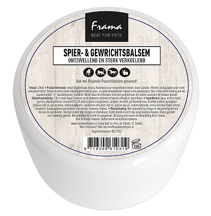 Frama Best For Pets Spier- en Gewrichtsbalsem (Paardenbalsem) 200 ml