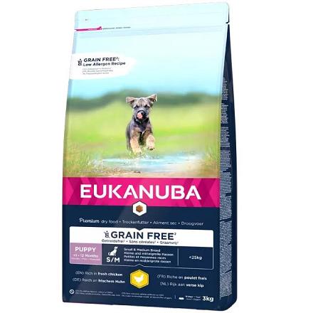 Eukanuba hondenvoer Puppy S/M Grain Free Chicken 3 kg