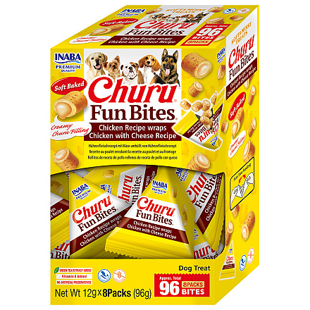 Inaba Churu Fun Bites Chicken Wraps Chicken & Cheese 8 x 12 gr